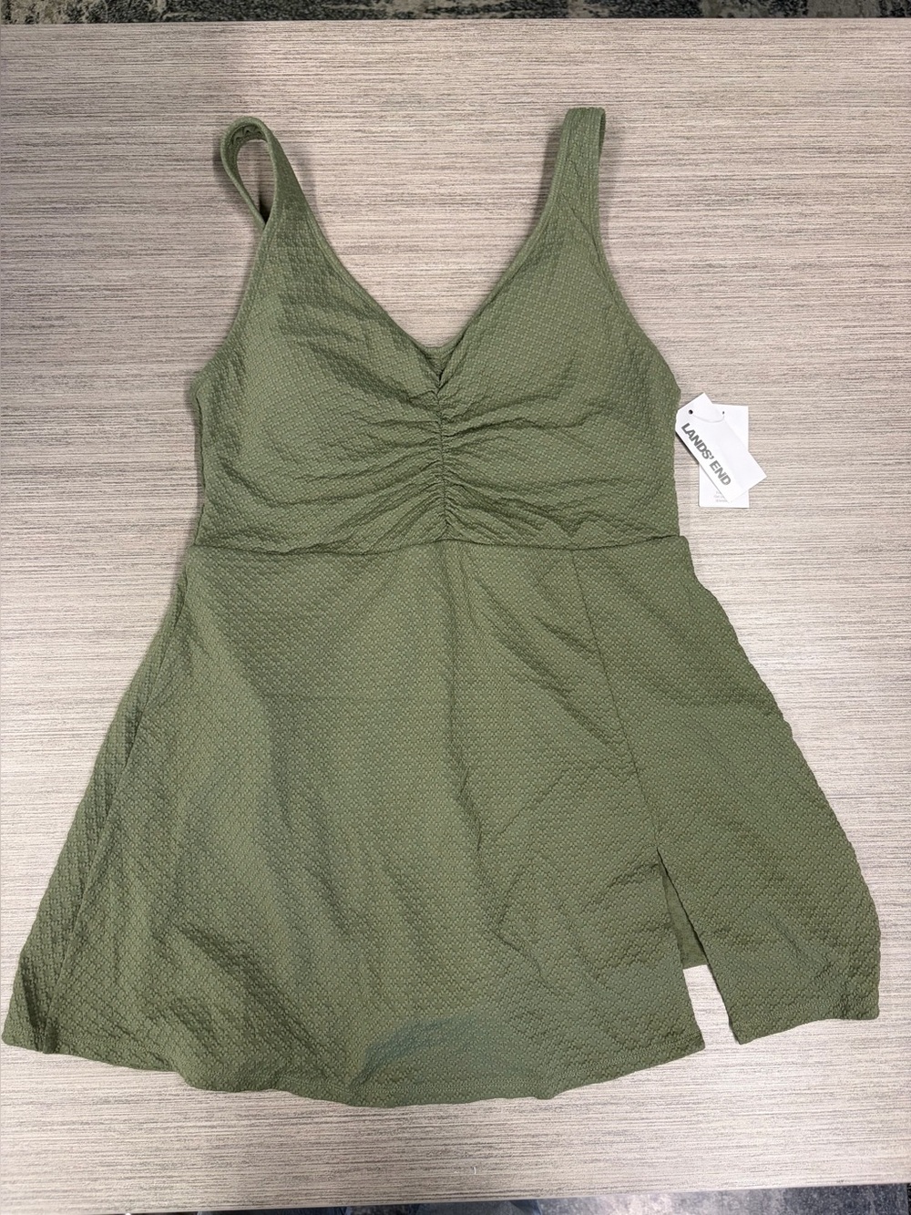 Lands End Green Swim Dress